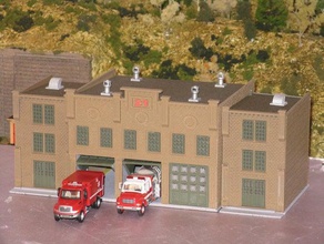 ho scale fire station 3d print model - Mito3D