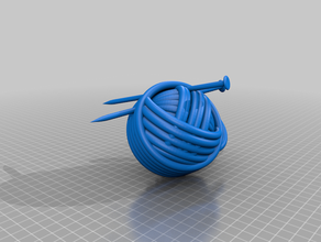 bola de fios tricô agulhas 3d print model - Mito3D