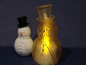 kardan adam v3 parçalı tealight anycubic foton Noel dekorasyon dekor teelicht açtı schneemann weihnachten 3d print model - Mito3D