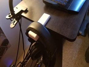 desktop headphone holder screw headphones hook 3d print model - Mito3D