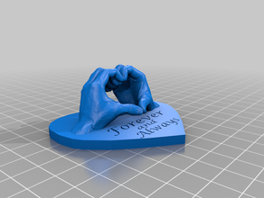 forever always heart hands love 3d print model - Mito3D