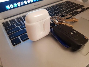 airpods keychain v2 case apple keyring key chain 3d print model - Mito3D