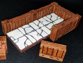 openlock wood plank low walls 28mm dd dnd tiles dungeons dragons dungeon openforge openforge2 pathfinder rampage roleplaying game rpg wall 3d print model - Mito3D