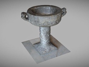 stoup 3dprint 3dprintable 3dprinting 3dscan 3dscanner 3dscanning church cultural heritage holy mythology prayer relief religion sculpture stone water 3d print model - Mito3D