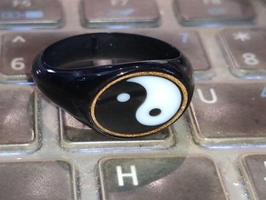 ying yang anello v2 gioielli anelli 3d print model - Mito3D