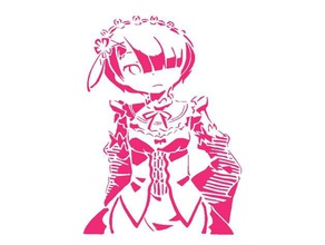 ram stencil anime isekai quartet maid rezero 3d print model - Mito3D
