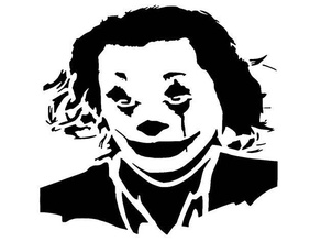 joker stencil 4 clown dc comics joaquin phoenix movie 3d print model - Mito3D