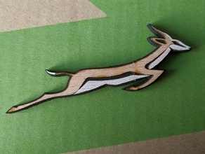 springbok pin badge laser lasercut cut rugby union saru sarugby south africa 3d print model - Mito3D