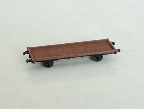 old flatcar 1 200 railcar railway train wagon 3d print model - Mito3D