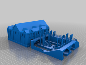 train station n scale neo-classical style 3d print model - Mito3D