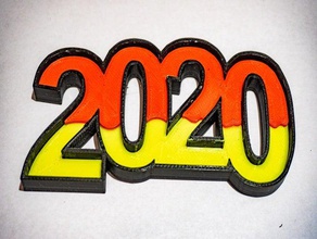schwarz rot or 2020 D'ici à multicolore la nouvelle année 3d print model - Mito3D