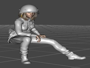 russian soldier girl 3d print model - Mito3D
