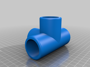 my customized 4 way edge pipe connector ver1 3d print model - Mito3D