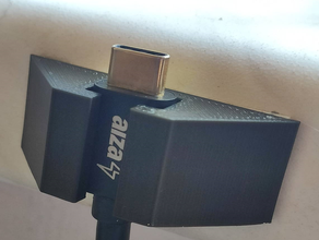 alzapower usb-c soporte de cable teléfono alza alzacz montaje en la pared 3d print model - Mito3D