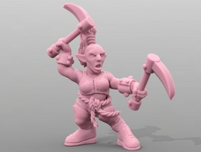 female gnome monk dnd dungeons dragons figure miniature rpg tabletop wargame wargaming 3d print model - Mito3D