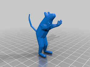 düşük poli ayakta fare hayvan dekorasyon poly heykeltraşlık heykel zbrush 3d print model - Mito3D