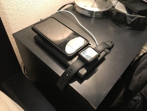 minimalistischer iphone-xr-w-uag-Fall yootech wireless-Ladegerät + apple watch-Ladegerät-night-stand-dock watch dock iphone iphonexr 3d print model - Mito3D