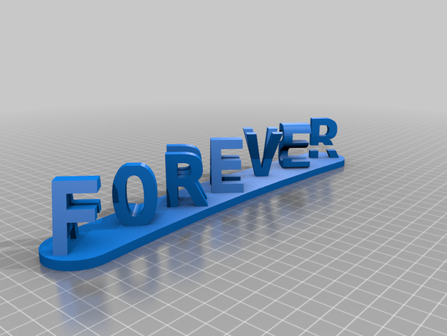 forever always dual word illusion customized 3D print model - Mito3D