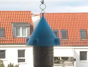 roof hook bottle bird feeder parametric - no glue version 3d print model - Mito3D