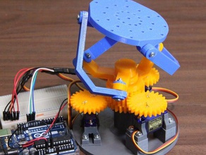 sphérique manipulateur parallèle 9g servo l'actionneur arduino uno de l'électronique mécanique jouet en le robot la robotique moteur sg90 towerpro tour pro 3d print model - Mito3D
