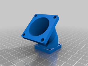 my customized parametrizable any size fan adapter manifold tube angle 3d print model - Mito3D