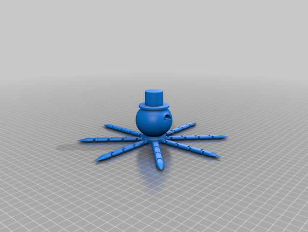 mor ahtapot 3D print model - Mito3D