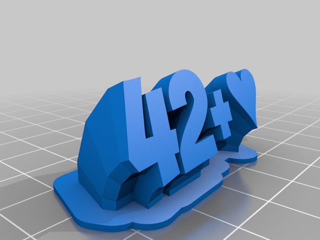 42 personalizado 3D print model - Mito3D