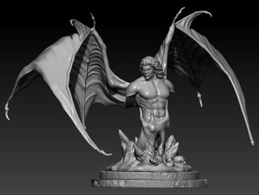 lucifer buste religion le d'origine la sculpture les ailes 3d print model - Mito3D