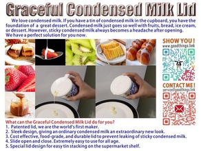 graceful condensed milk lid 3d print model - Mito3D