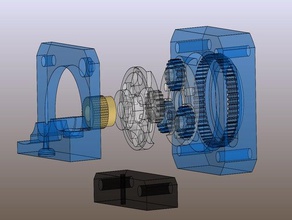 3 1 planetary geared extruder 3d print model - Mito3D