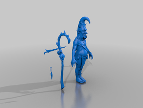 goblin shaman - t-model aos dnd whfb 3d print model - Mito3D