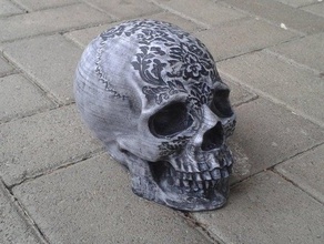 skull geocaching container geocache human 3d print model - Mito3D