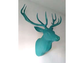 deer head sculpture animal cerf horn hunting nature trophy 3d print model - Mito3D