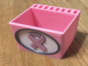 usb pencil holder - breast cancer foundation aware 3d print model - Mito3D