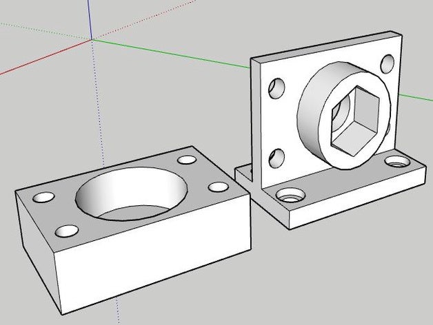 alojamento base eixo z porca 7 16 3D print model - Mito3D