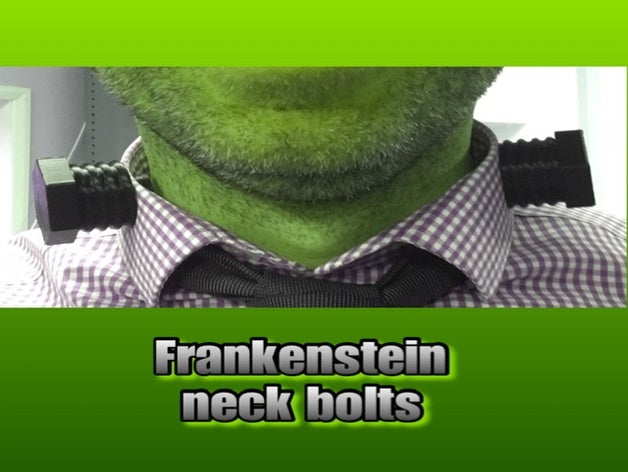 frankenstein parafusos no pescoço cosplay traje frankensteins monstro o dia das bruxas de halloween ímãs neckbolt 3D print model - Mito3D