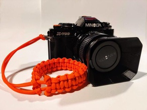 minolta md rectangular parasol de 49 mm la lente De 35mm película cámara analógica fotografía tapa konica 3d print model - Mito3D
