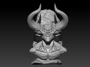 señor de la oscuridad a quiebra el busto demonio oscuro diablo mal los cuernos en las películas 3d print model - Mito3D