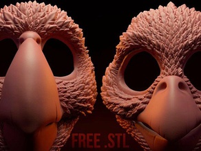 birds masks - moving jaw animal avian bird costume couple mask parrot pigeon 3d print model - Mito3D