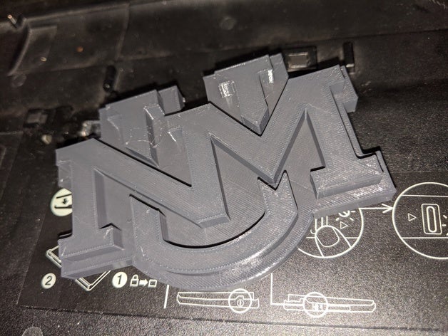 unm logo 3D print model - Mito3D