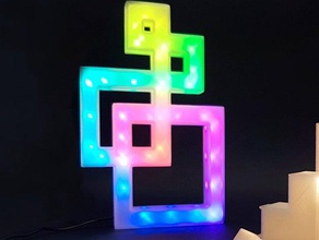 modern lamp decoration diy leds ledstrip led light art neopixel neopixels square translucent transparent ultimaker 3d print model - Mito3D