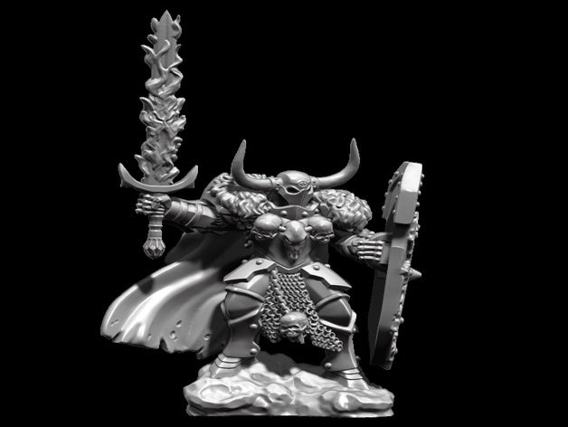 senhor archarah o archaon caos guerreiro miniatura de 28mm proxy miniaturas wargames warhammer fantasy 3D print model - Mito3D