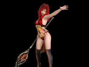 tabletop human evoker dnd pathfinder miniature female figure mage rpg spellcaster staff wizard 3d print model - Mito3D