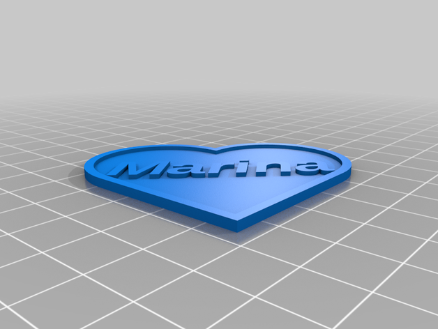 my customized heart name gift tag 3D print model - Mito3D