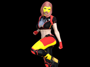 super heroine figure female fire flying superhero 3d print model - Mito3D