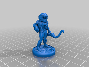 tabaxi archer tiger form dnd miniature dungeons dragons ranger tabletop gaming 3d print model - Mito3D