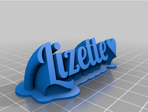 meine angepasste geschwungene 2-Zeile name plate lizzzzzz kundengebundene 3d print model - Mito3D