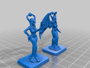 chaos sorceress witch custom dnd female gender swap heroquest kessandria miniature rpg statue tabletop gaming lord queen 3d print model - Mito3D