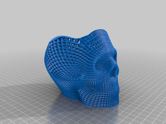 wireframe skull fixed 3D print model - Mito3D