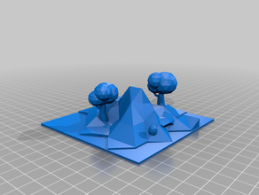 low-poly island 3d print model - Mito3D
